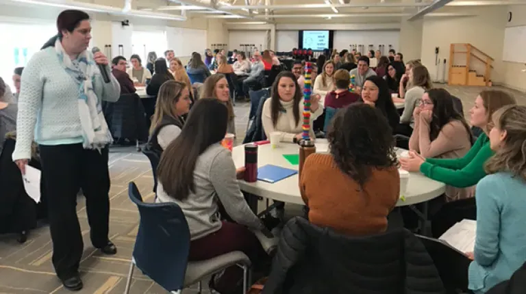 Accelerated Nursing students at an orientation event